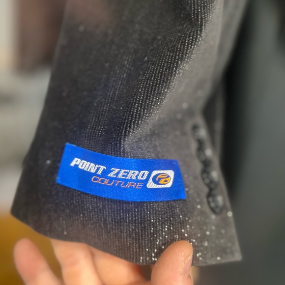 Point zero men’s black outside with a sparkle and blue inside sports blazer - Picture 2 of 9